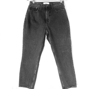 Abercrombie & Fitch The Mom High Rise Jeans Faded Black Size 28 6 Short Tapered
